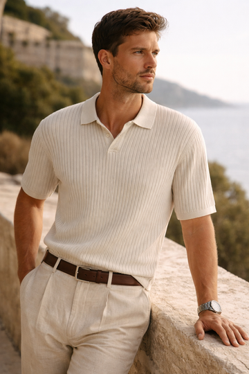 Premium Ribbed Polo – Tricot Premium